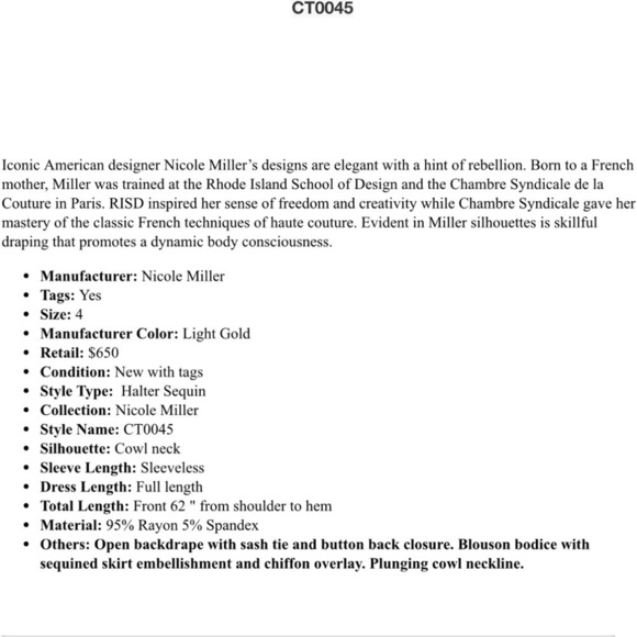 NEW! NICOLE MILLER Sequin Stretch Woven Sherbet Plum Plunging Formal Dress SZ 4 - Picture 13 of 17